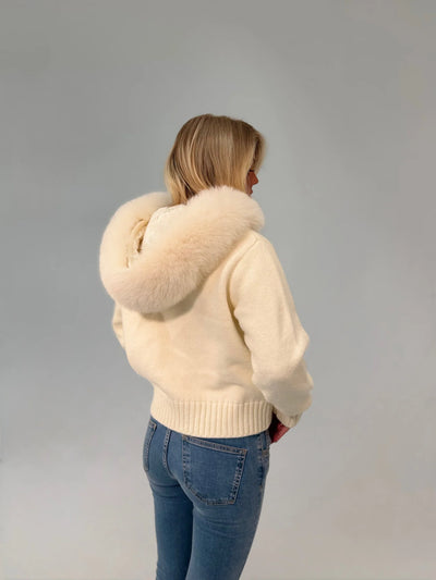 Fur Jacket Satin - White