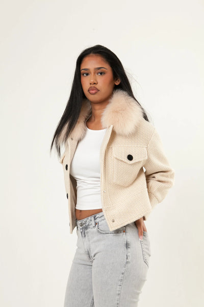 Button Up Wool Jacket - Off White